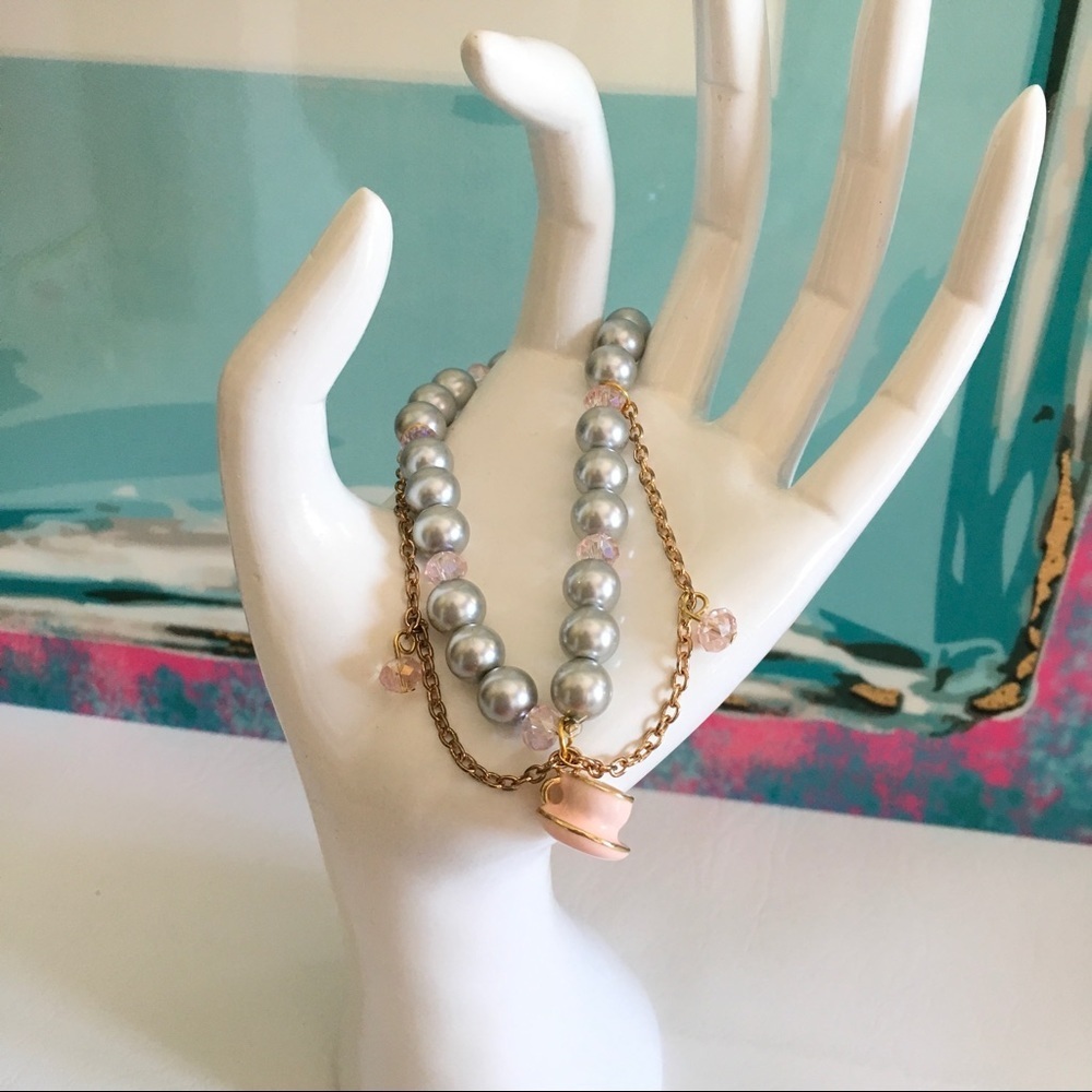 🆕 Teacup Charm bracelet 🌷